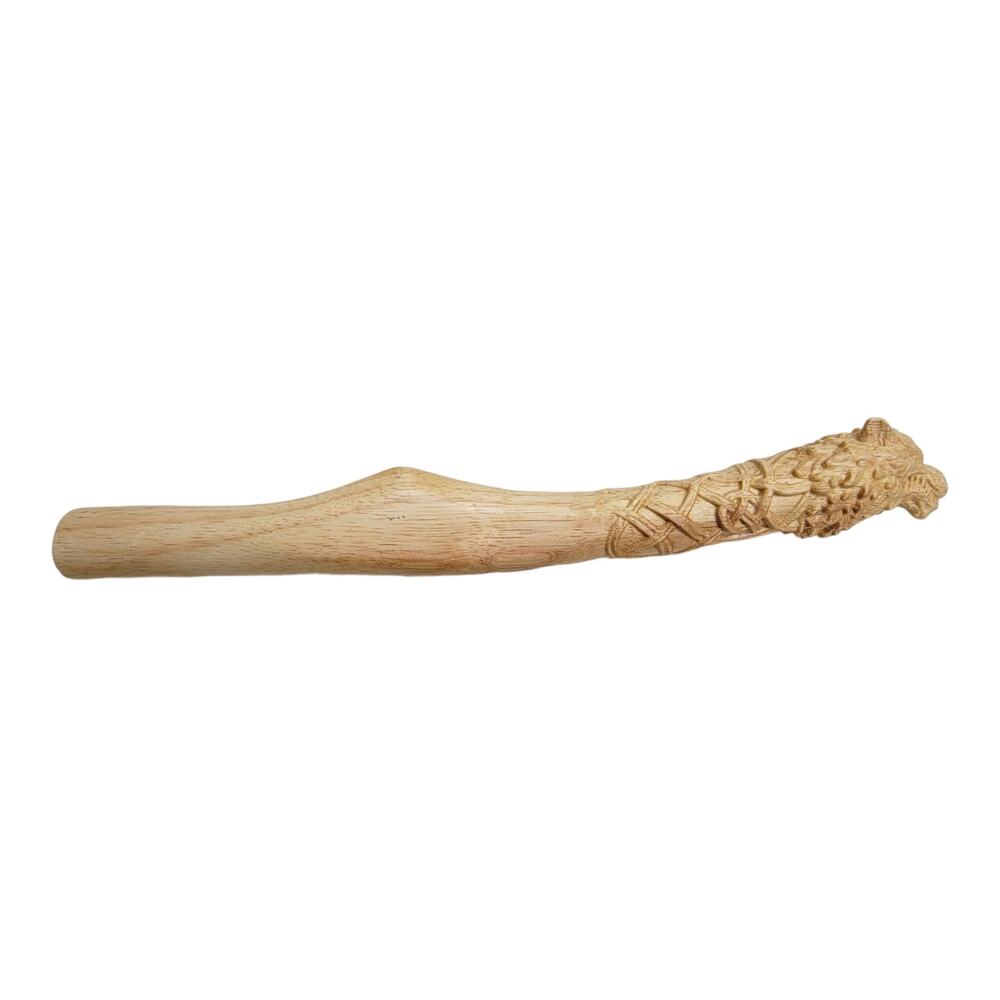 Hand Carved Wood Wolf Baton Club Direwolf Norse Pagan Altar Talking Stick 17"
